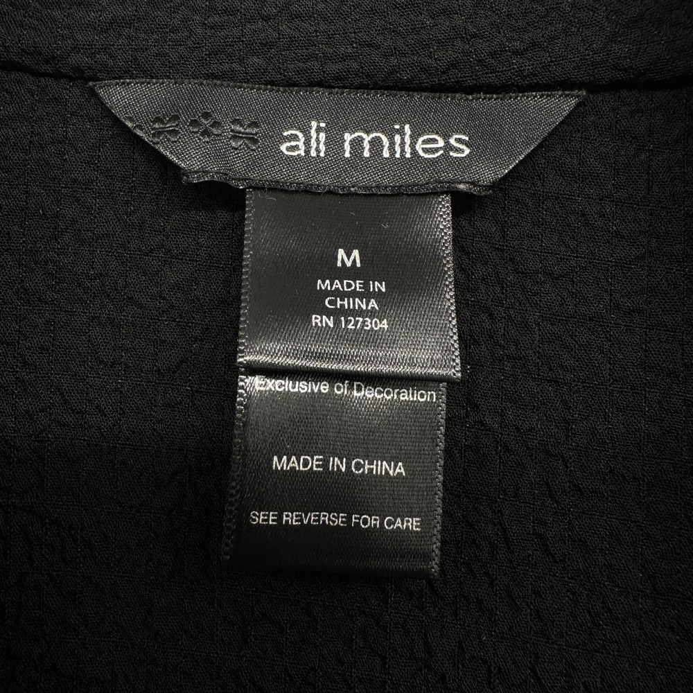 Ali Miles Tunic Jacket Top Shirt Medium Stretch Crinkle 3/4 Sleeves Witchy Artsy - Picture 11 of 14